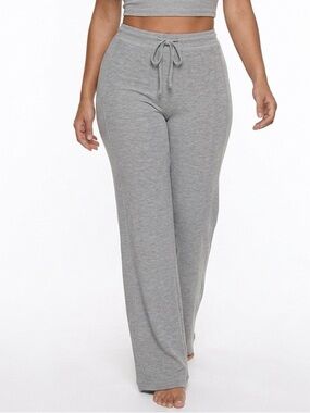 Chaser‎ cozy knit rib paneled lounge pant size XS back pockets draw string grey